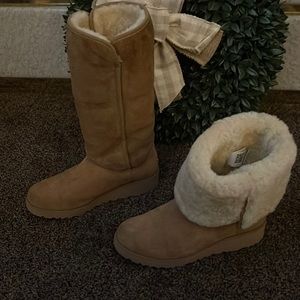 UGG Kara Slim Tall Wedge Suede winter Boot. Very versatile-can be worn 3 ways.